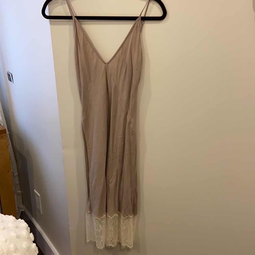 Aritzia silk dress with lace bottom